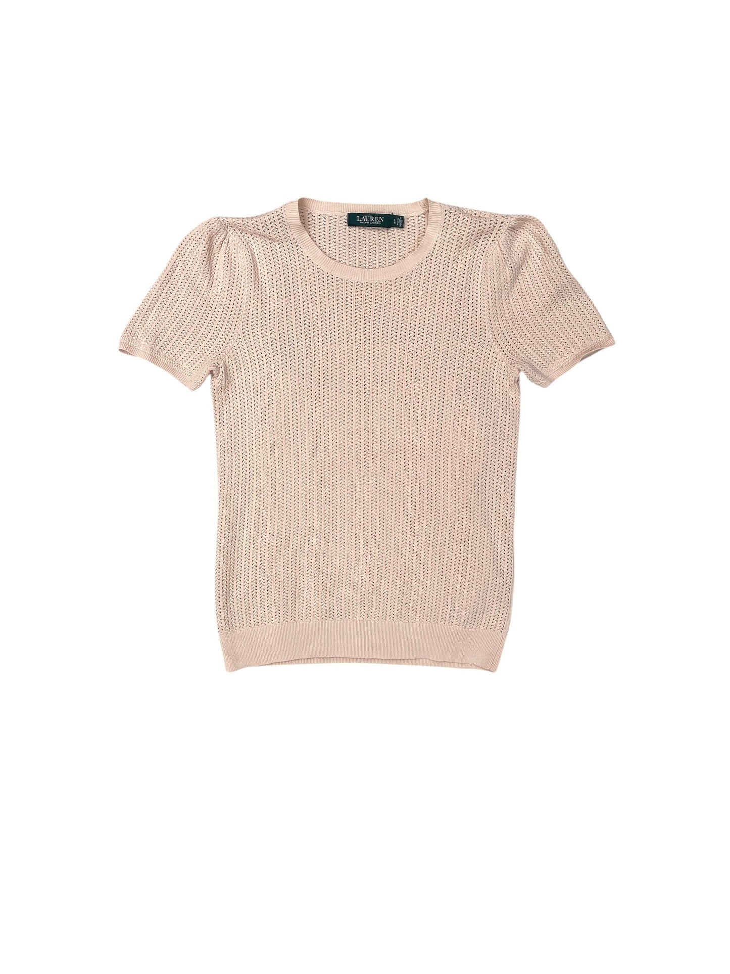 Top Short Sleeve By Lauren By Ralph Lauren In Peach, Size: L