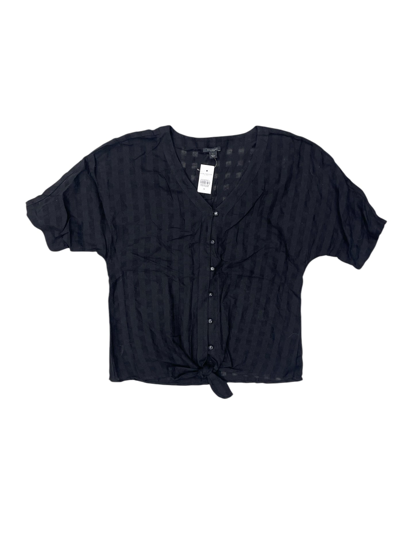 Top Short Sleeve By Ann Taylor In Black, Size: S