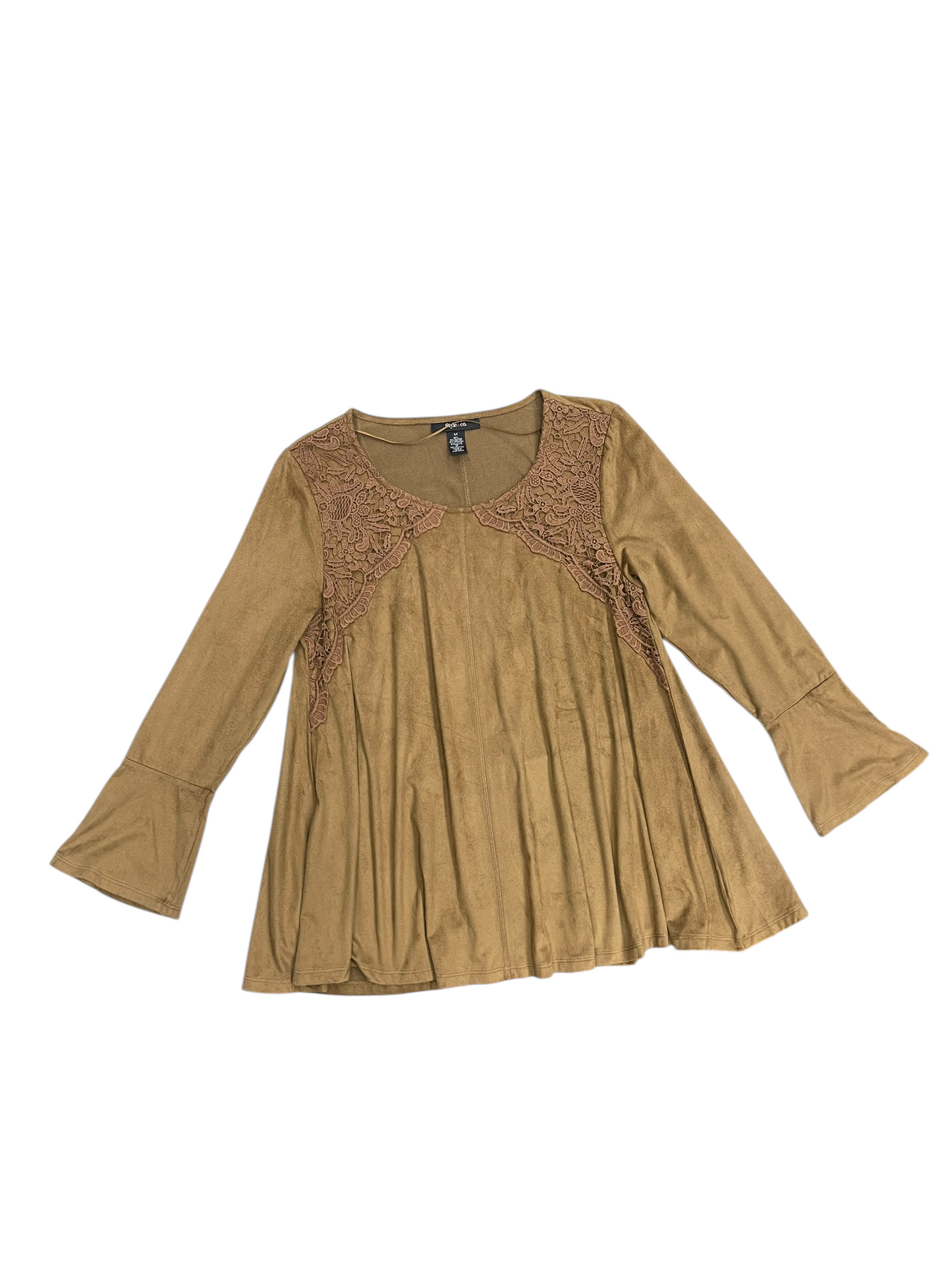 Top Long Sleeve By Style And Company In Brown, Size: M