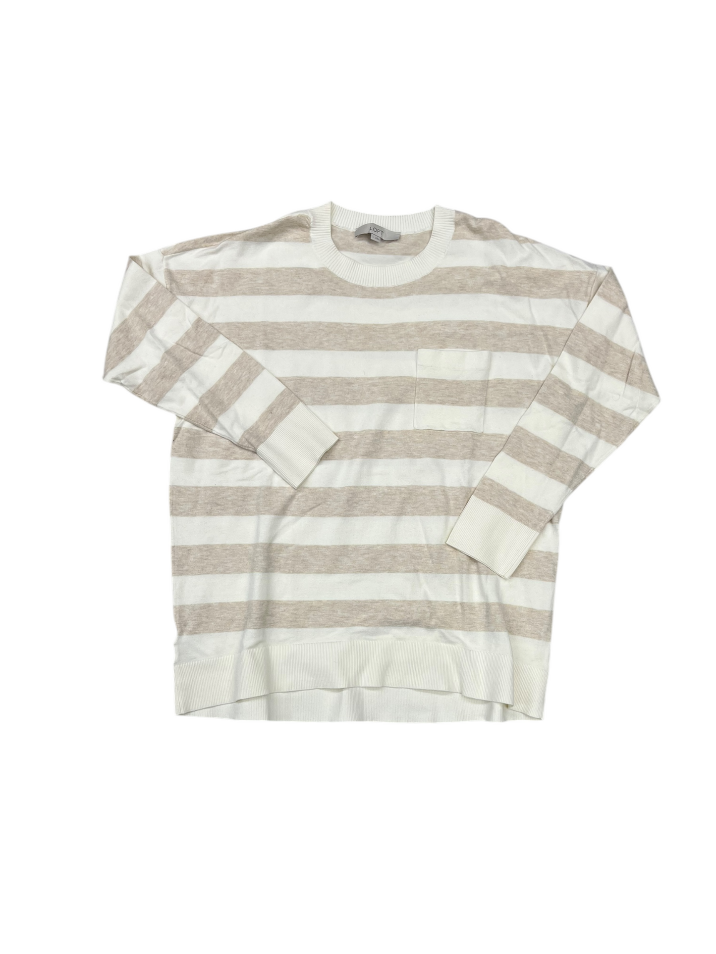 Top Long Sleeve By Loft In Striped Pattern, Size: L