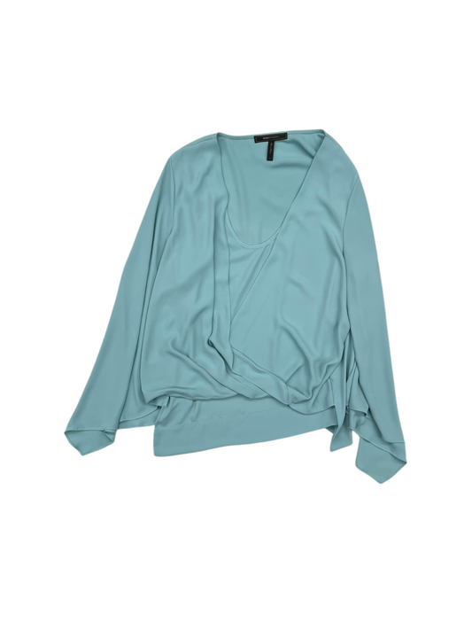 Top Long Sleeve By Bcbg In Aqua, Size: L