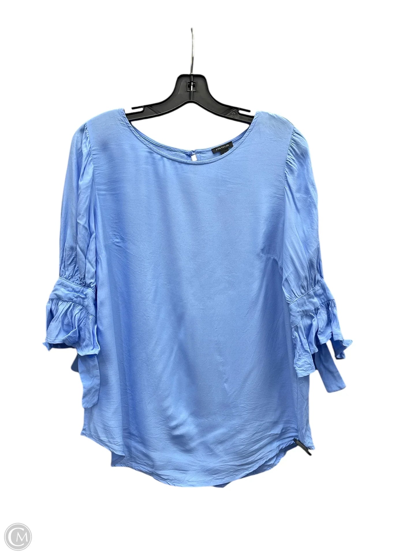 Top Short Sleeve By Ann Taylor In Blue, Size: S