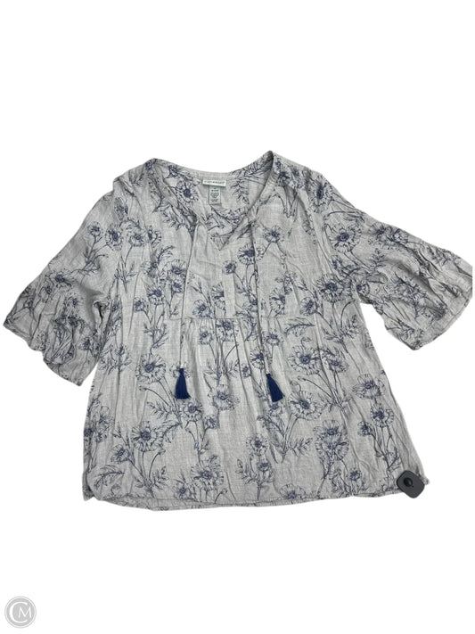 Top Short Sleeve By Catherines In Blue & Grey, Size: 1x