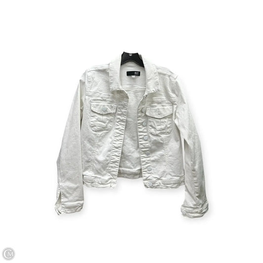 Jacket Denim By Kut In White Denim, Size: M