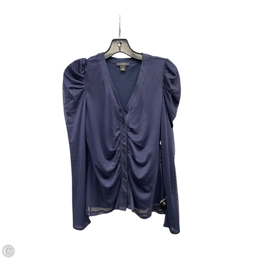 Top Long Sleeve By Halogen In Navy, Size: S