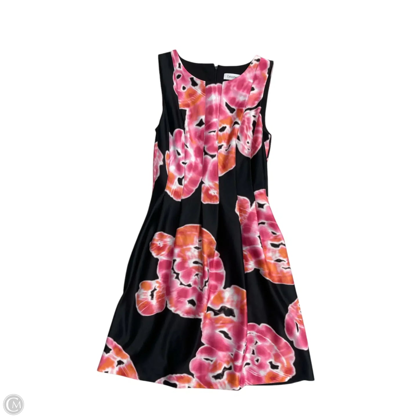 Dress Party Midi By Calvin Klein In Black & Pink, Size: 4