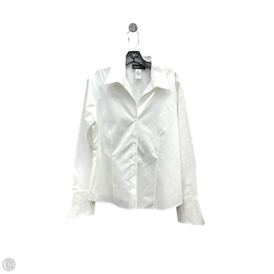 Top Long Sleeve By Jones New York In White, Size: 14