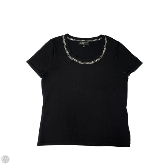 Top Short Sleeve By Jones New York In Black & White, Size: L