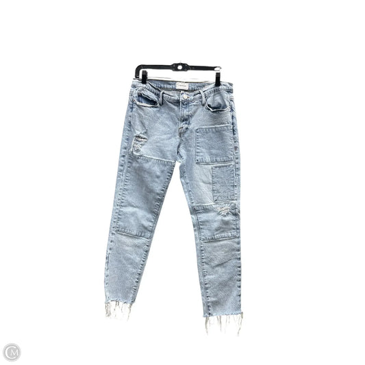 Jeans Straight By Frame In Blue Denim, Size: 8