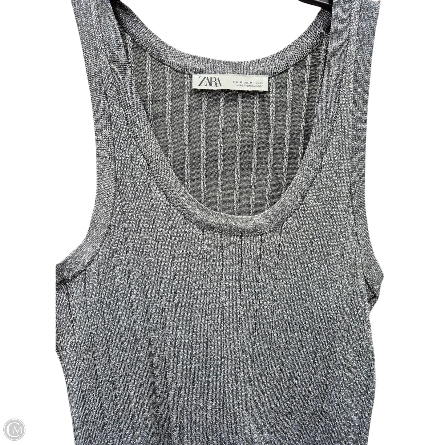 Tank Top By Zara In Silver, Size: M