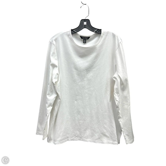 Top Long Sleeve Basic By Lauren By Ralph Lauren In White, Size: 2x