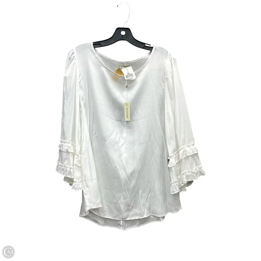 Top 3/4 Sleeve By Max Studio In White, Size: L