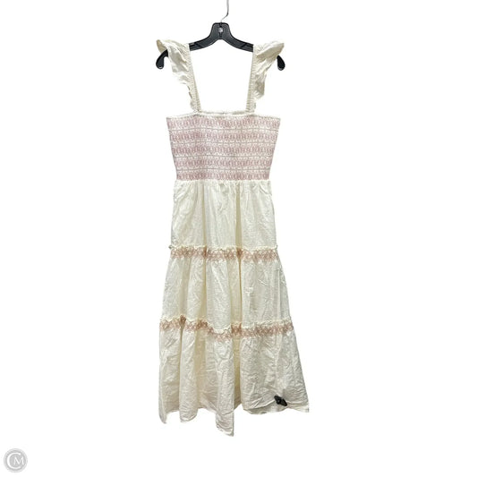 Dress Casual Maxi By Madewell In Cream & Pink, Size: M