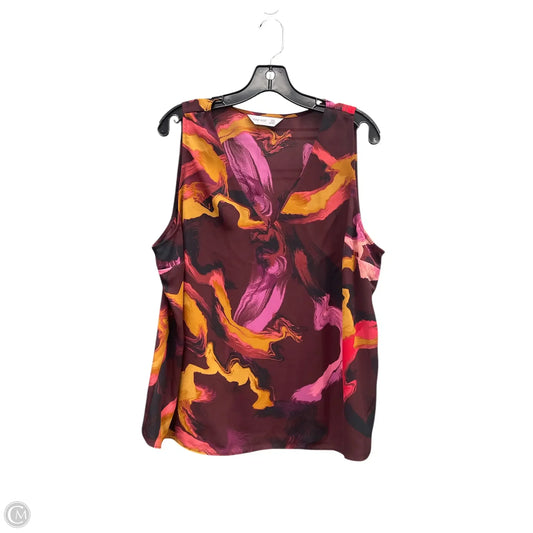 Top Sleeveless By Nine West In Purple & Red, Size: Xxl