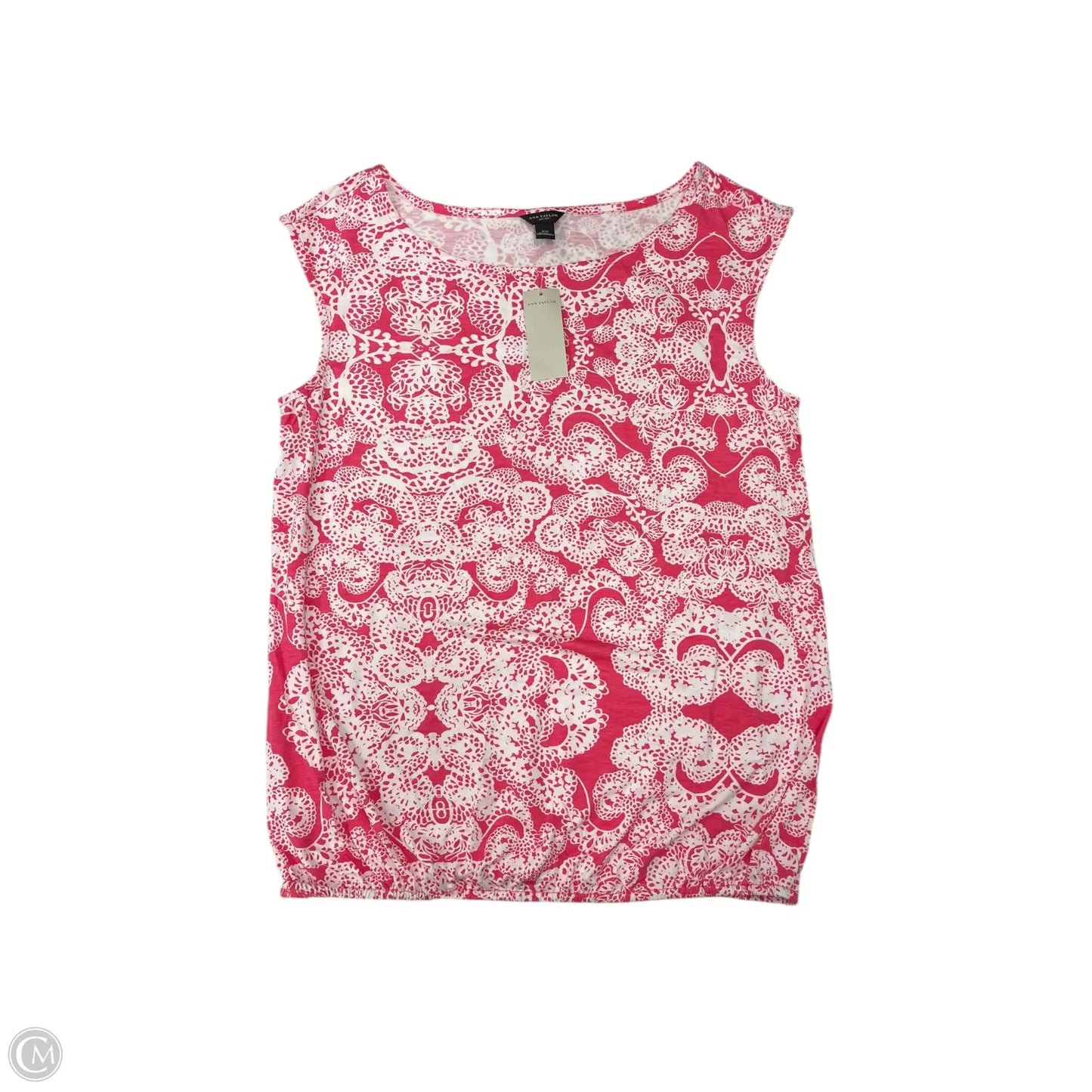 Top Sleeveless By Ann Taylor In Pink & White, Size: Xs