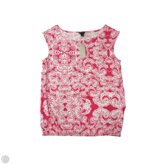 Top Sleeveless By Ann Taylor In Pink & White, Size: Xs
