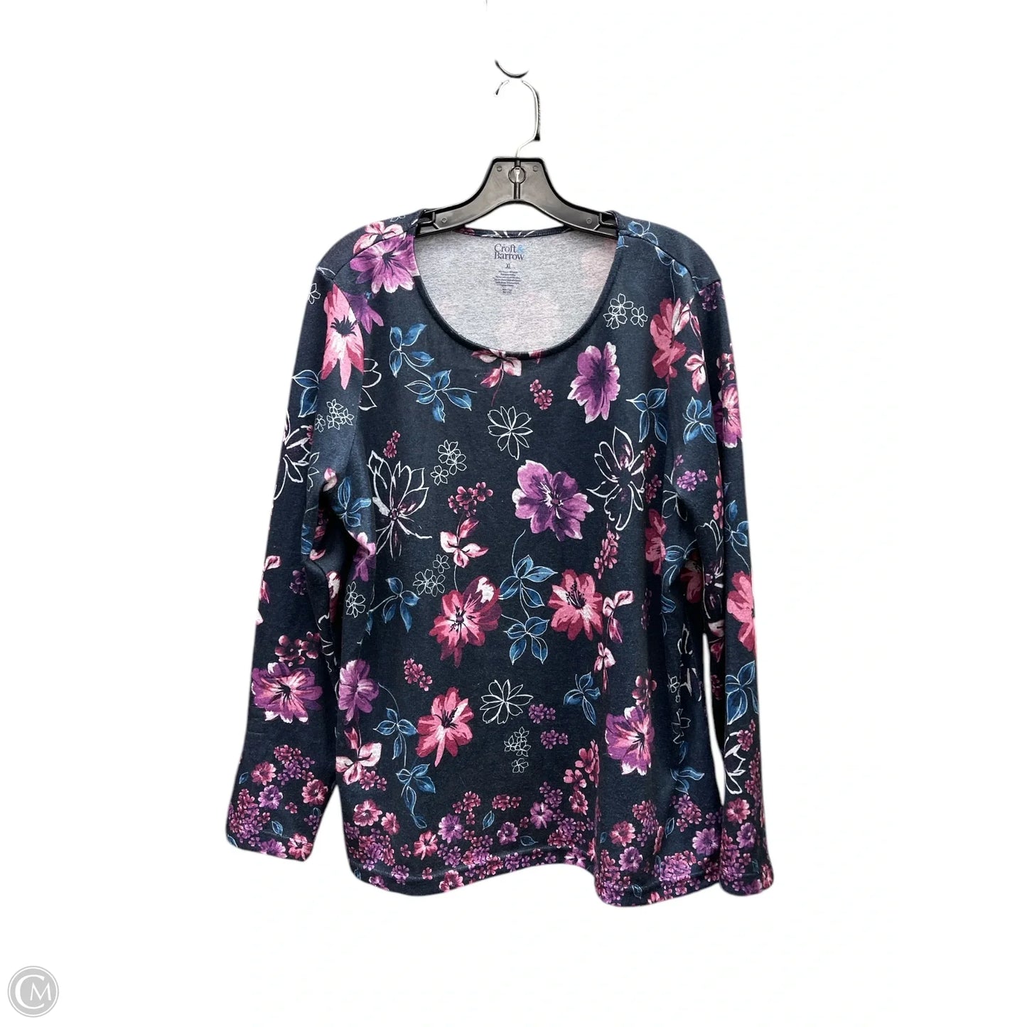 Top Long Sleeve By Croft And Barrow In Floral Print, Size: Xl