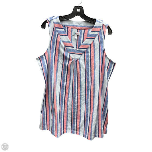 Top Sleeveless By Denim And Company In Striped Pattern, Size: Xlp