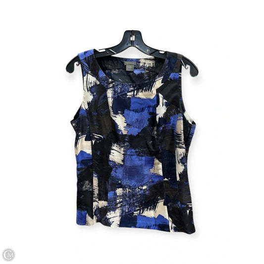 Top Sleeveless By Ann Taylor In Black & Blue, Size: 10