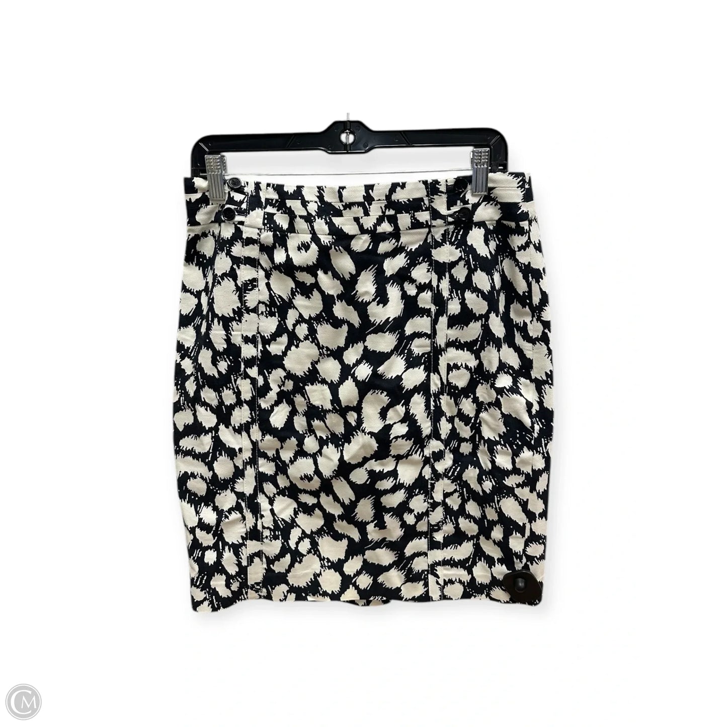 Skirt Midi By Loft In Black & Cream, Size: 4