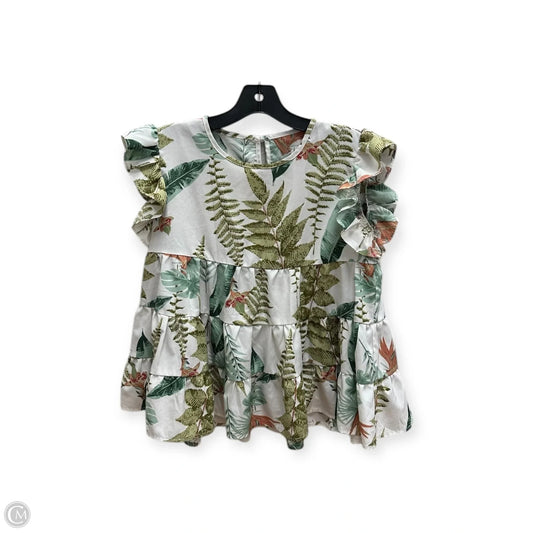 Top Short Sleeve By Shein In Tropical Print, Size: S