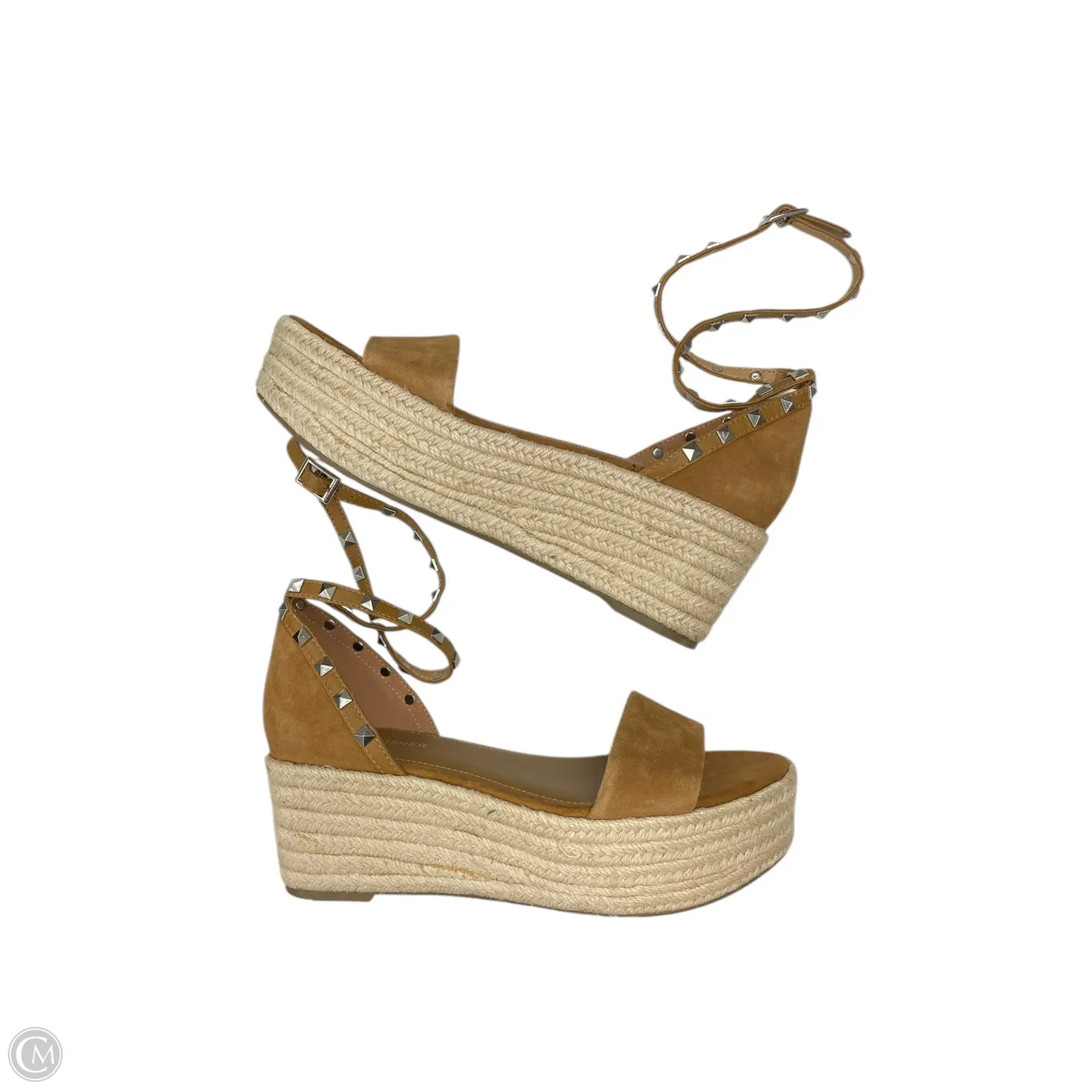Sandals Heels Wedge By Marc Fisher In Brown, Size: 8.5