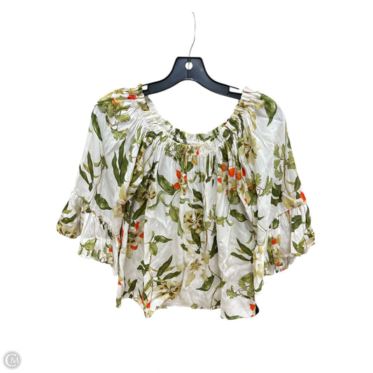 Top 3/4 Sleeve By Karen Kane In Tropical Print, Size: Xs