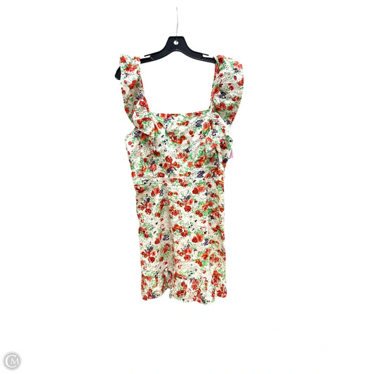 Dress Casual Short By Blue Rain In Orange & White, Size: M