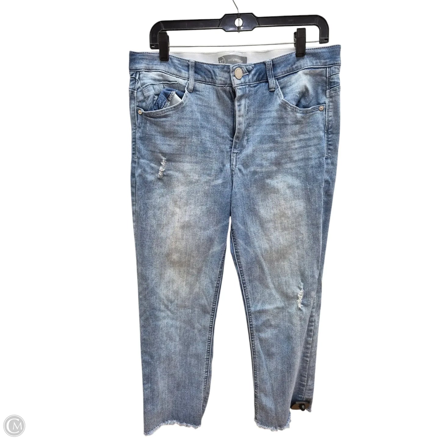 Jeans Cropped By Wit & Wisdom In Blue Denim, Size: 14