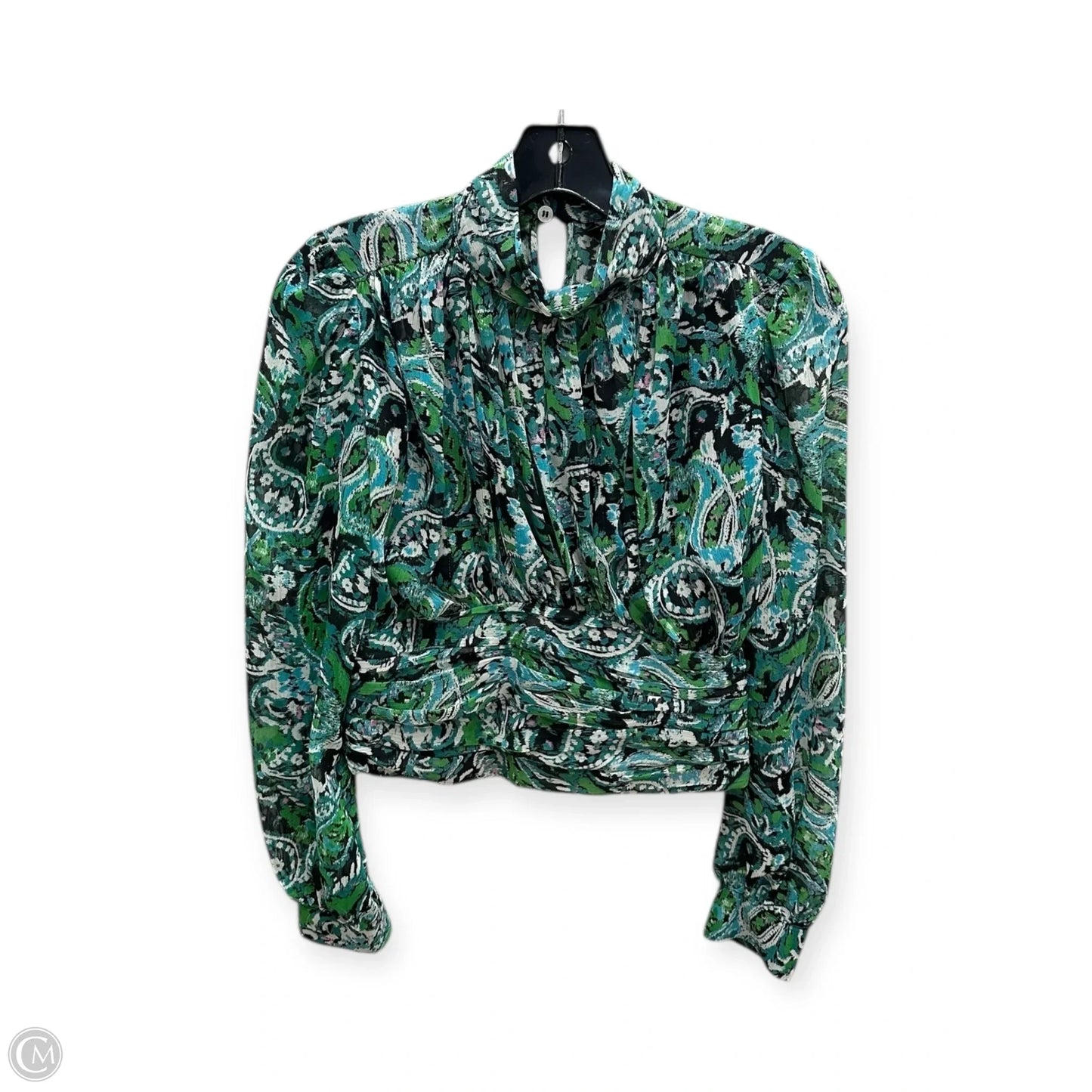 Top Long Sleeve By Zara In Green, Size: S