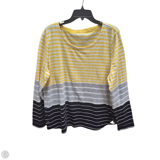 Top Long Sleeve By Talbots In Striped Pattern, Size: Xl