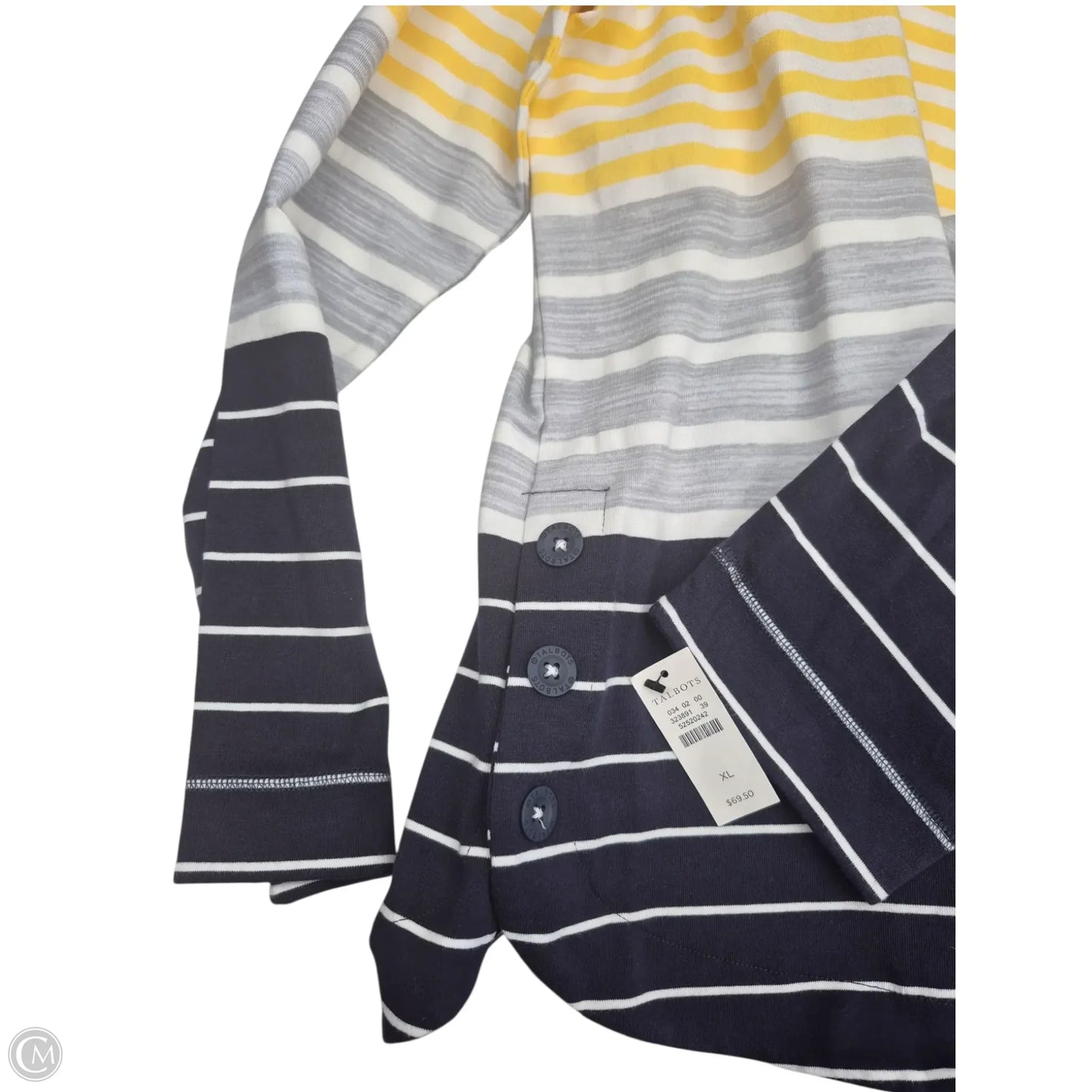 Top Long Sleeve By Talbots In Striped Pattern, Size: Xl