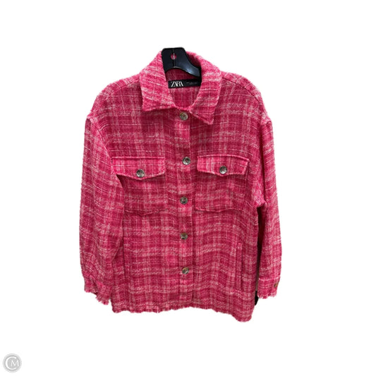 Jacket Shirt By Zara In Pink, Size: S