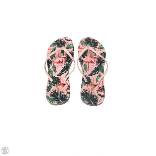 Sandals Flip Flops By Old Navy In Green & Pink, Size: 8