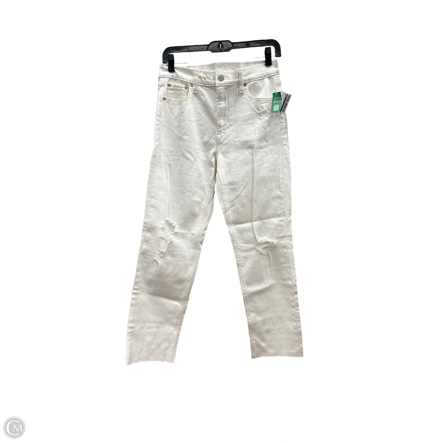 Jeans Straight By Gap In White Denim, Size: 4