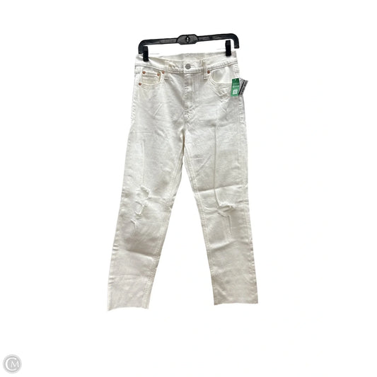 Jeans Straight By Gap In White Denim, Size: 4
