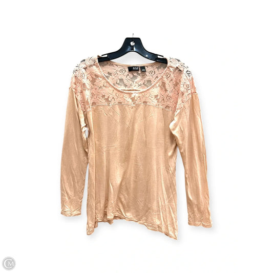 Top Long Sleeve By Ana In Peach, Size: L