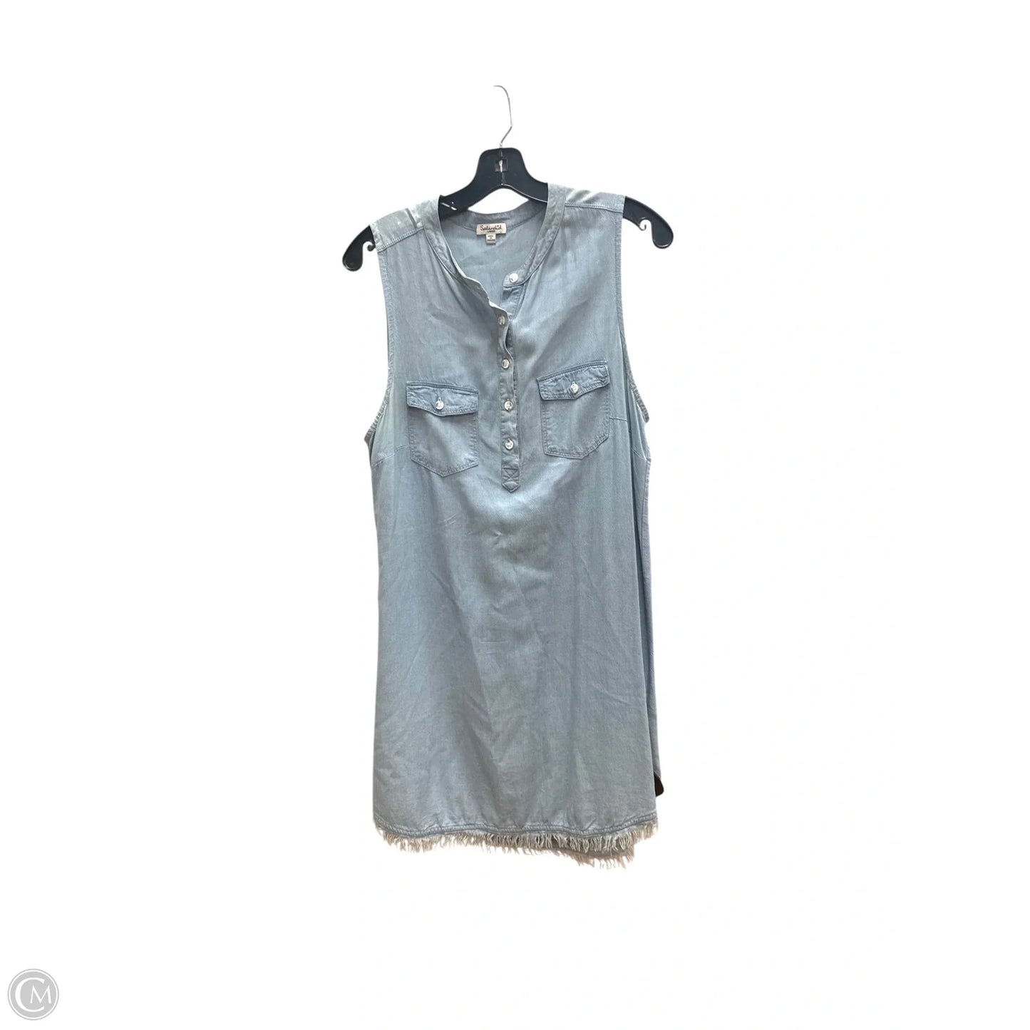 Dress Casual Midi By Splendid In Blue Denim, Size: L