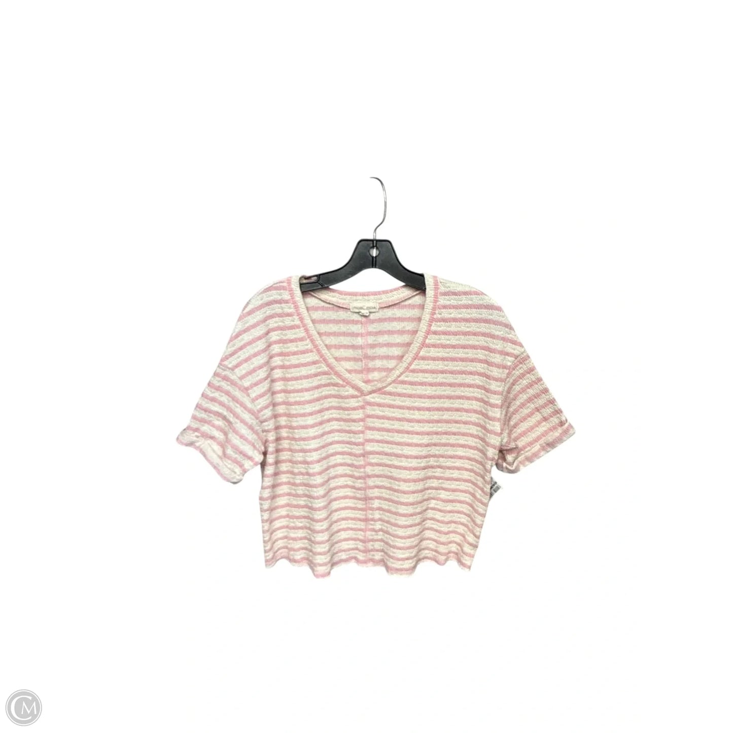 Top Short Sleeve By Moa Moa In Striped Pattern, Size: L