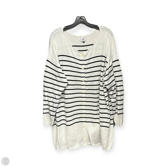 Sweater Cardigan By Cabi In Striped Pattern, Size: Xl