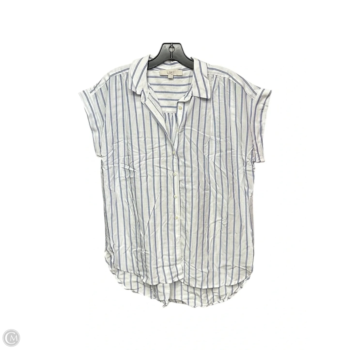 Top Short Sleeve By Loft In Striped Pattern, Size: M