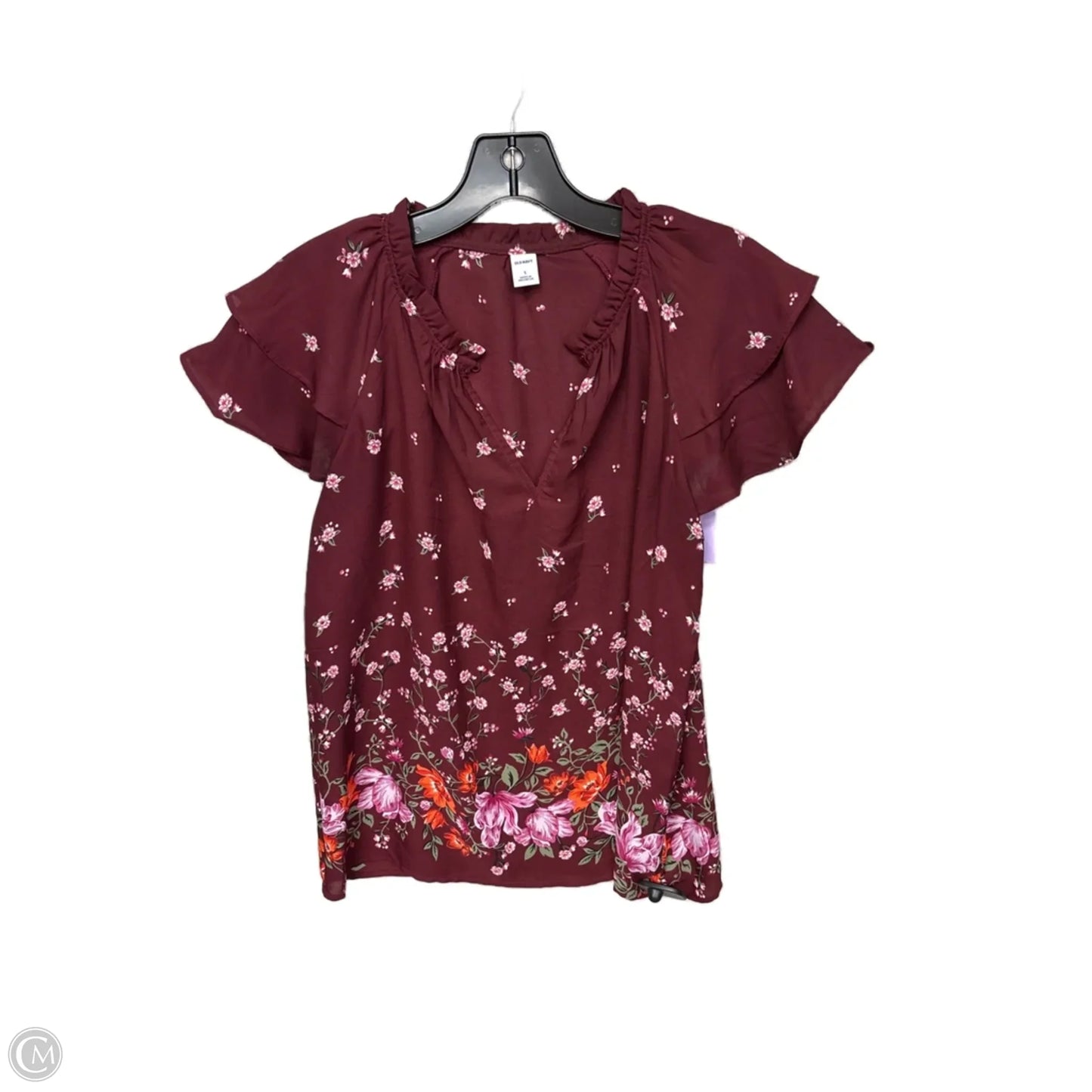 Top Short Sleeve By Old Navy In Maroon, Size: S