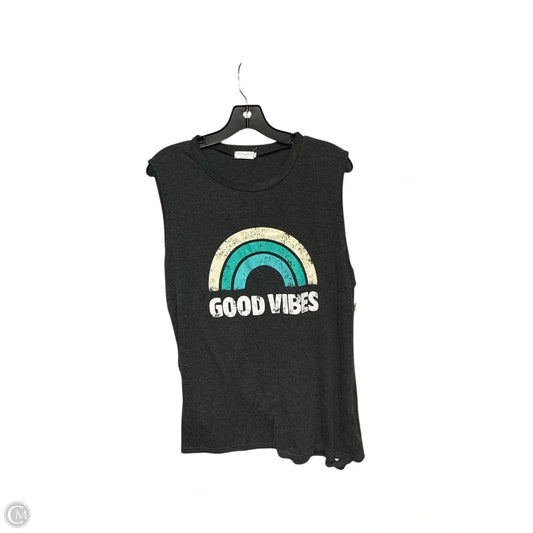 Top Sleeveless By Clothes Mentor In Grey & White, Size: Xxl