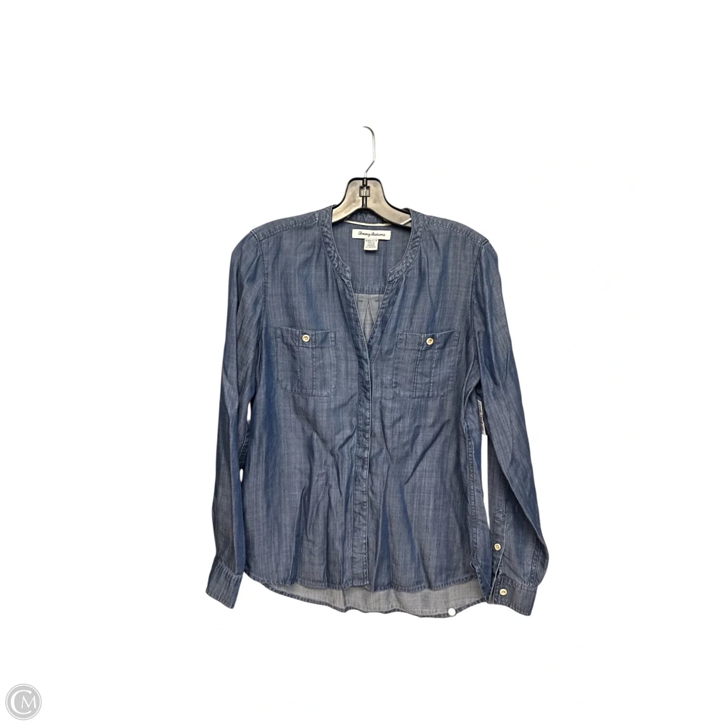 Top Long Sleeve By Tommy Bahama In Blue Denim, Size: Xxs