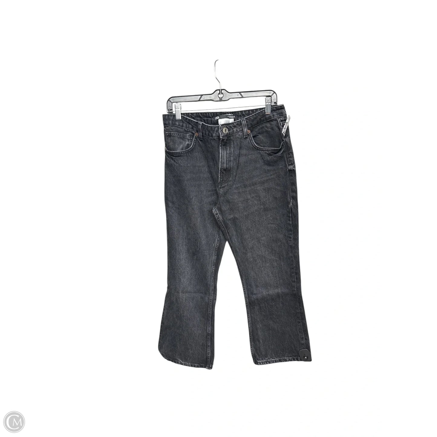 Jeans Straight By Zara In Black Denim, Size: 10