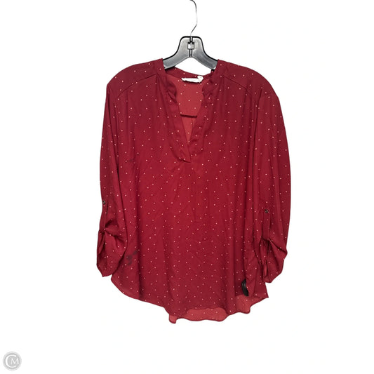 Top Long Sleeve By Lush In Red, Size: Xl