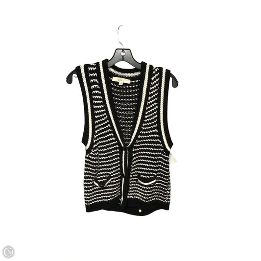 Vest Sweater By Loft In Black & White, Size: M
