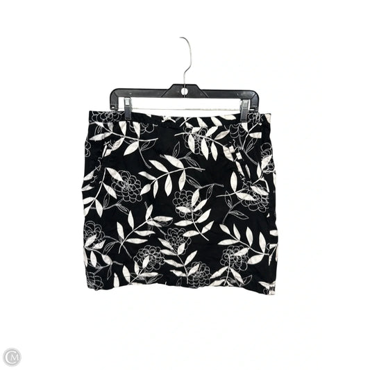 Skirt Midi By Loft In Black & White, Size: 14
