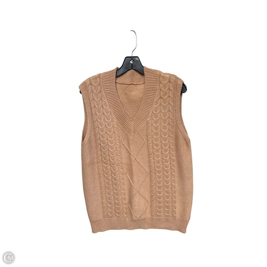 Vest Sweater By Clothes Mentor In Brown, Size: L