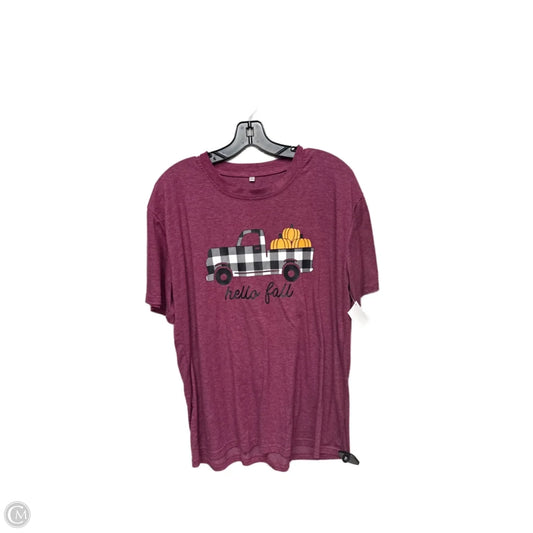 Top Short Sleeve Basic By Clothes Mentor In Orange & Purple, Size: Xl